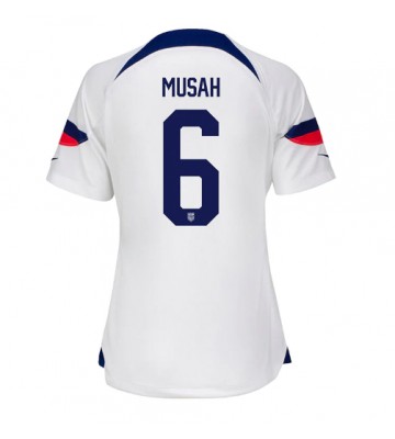 United States Yunus Musah #6 Replica Home Stadium Shirt for Women World Cup 2022 Short Sleeve